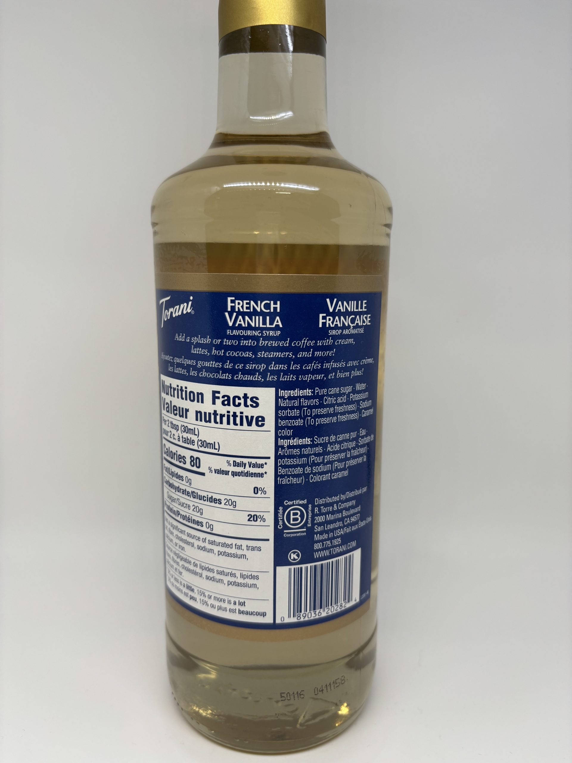 French Vanilla - Flavouring Syrup | McQuarries Tea & Coffee Merchants